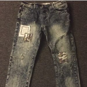 Men’s Faded Distressed Stretchy Jeans